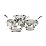 All-Clad D3 3-Ply Stainless Steel Cookware Set 10 Piece...
