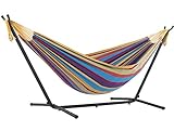 Vivere Double Cotton Hammock with Space Saving Steel...