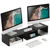 Adjustable Dual Monitor Stand Riser with Pull Out...