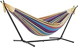 Vivere Double Cotton Hammock with Space Saving Steel...