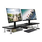 Dual Monitor Stand for 2 Monitors, Large Monitor Riser...