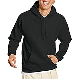 Hanes Men's Pullover EcoSmart Hooded Sweatshirt, Black,...