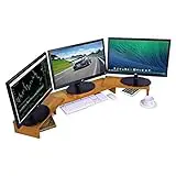 Ufine Bamboo Monitor Stand Riser Adjustable Length...